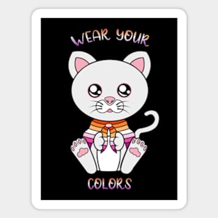 Lesbian flag, cute cat lgbt Magnet